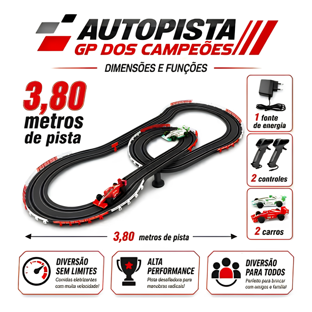 Brinquedo Auto Pista GP dos Campeões POLIBRINQ