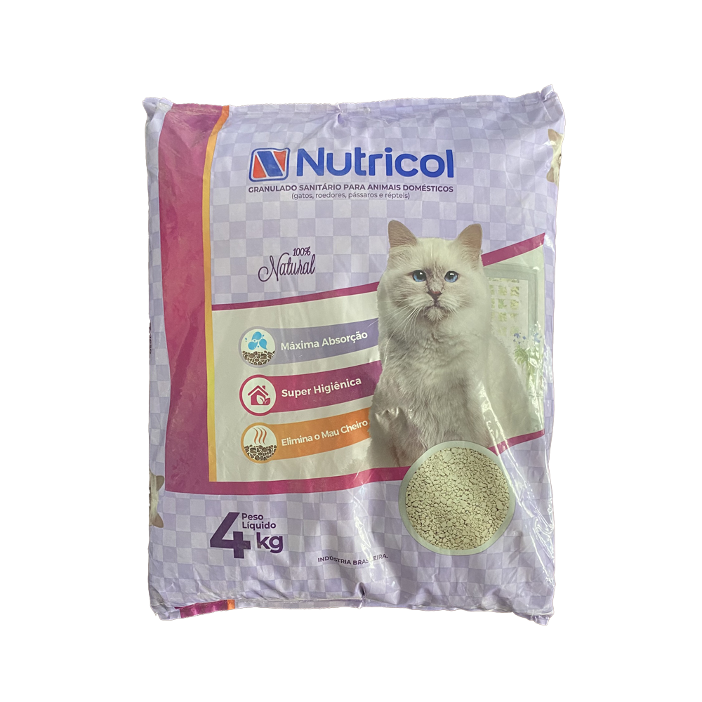 Granulado Sanitário Areia Higiênica Natural 4kg NUTRICOL