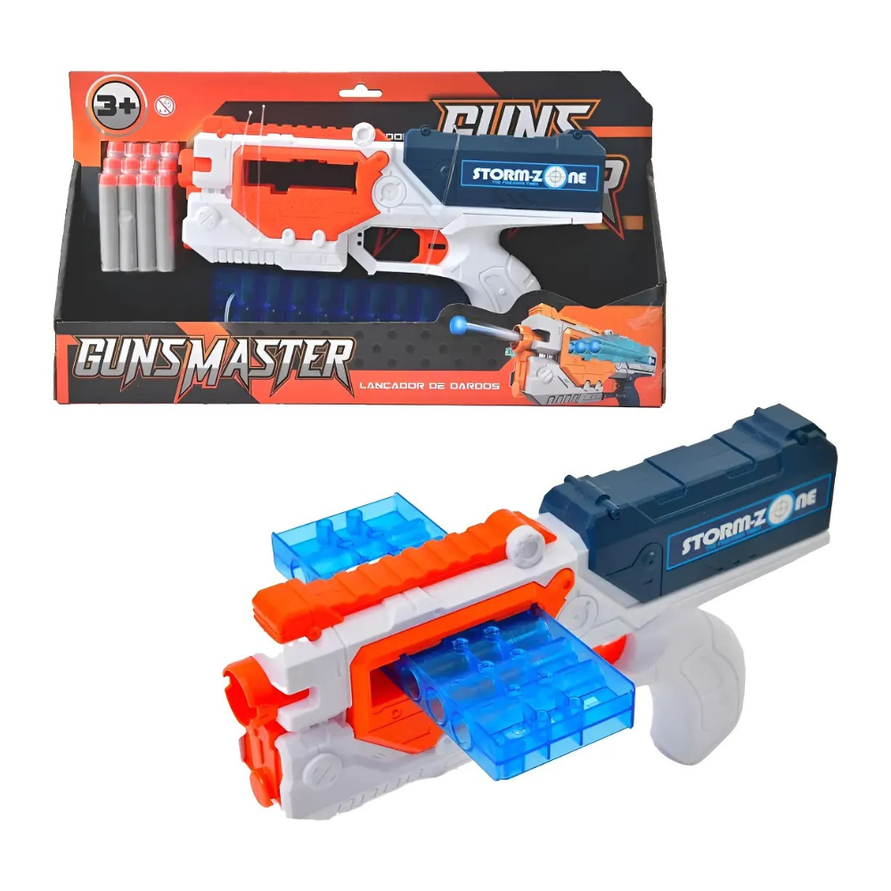 Lançador de Dardos Storm Zone 12 Dardos Guns Master BRINKZANIA