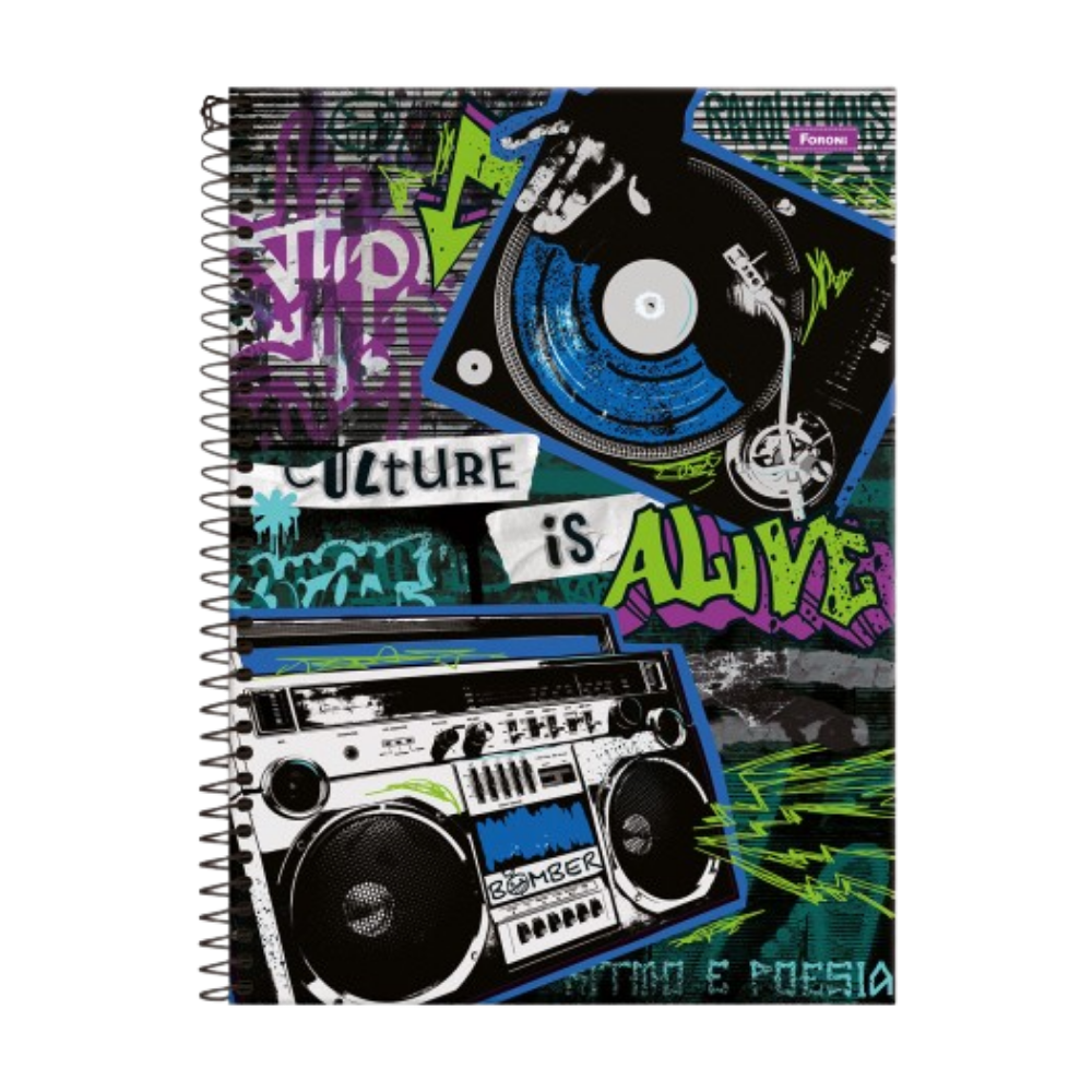 Caderno Universitário Bomber 1m 80f (Rádio) FORONI