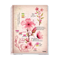 Caderno Universitário 10m 160fls Botanical (Cherry Blossom) CREDEAL