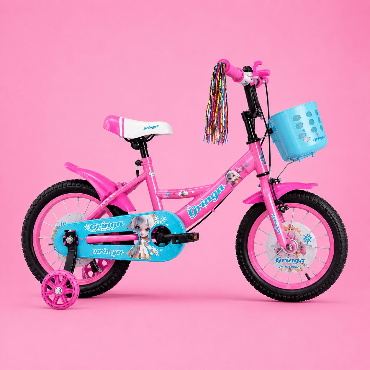 Bicicleta Infantil Aro 20 Princesa 6 a 10 Anos com Miçangas + Cestinha + LED + R