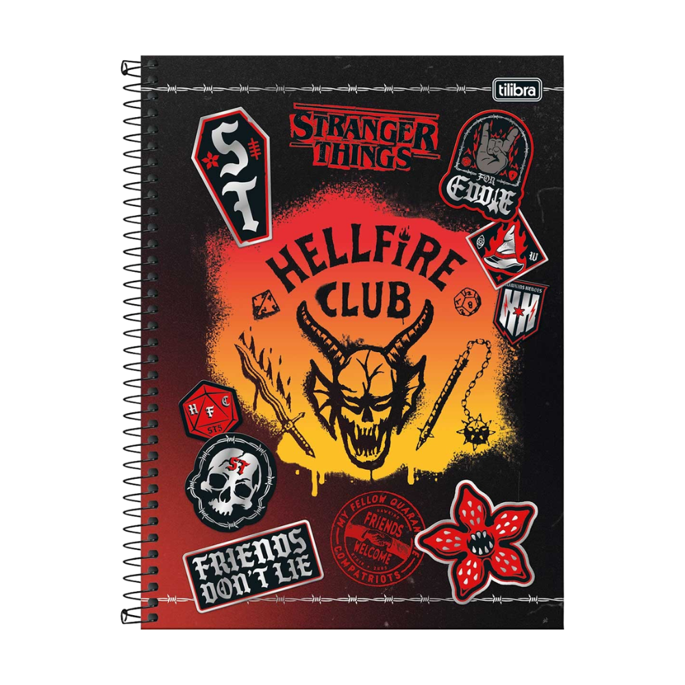 Caderno Universitário Connect 10m 160fls Stranger Things (Hell Fire Club) TILIBRA
