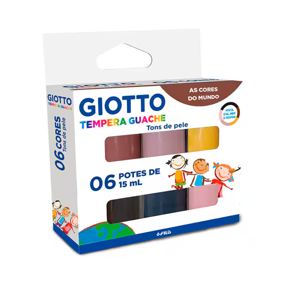 Tempera Guache 6 Potes de Cores Pele 15ml GIOTTO