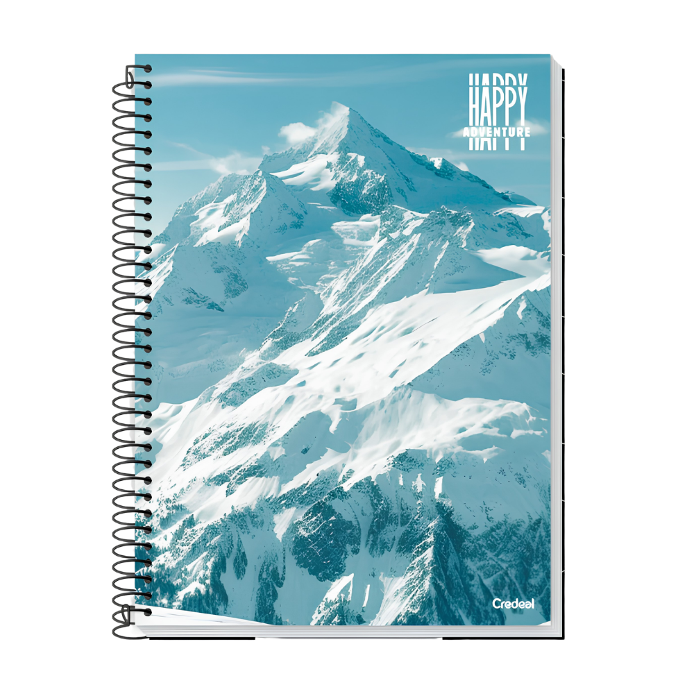 Caderno Universitário 20m 400fls Happy Adventure (Neve) CREDEAL