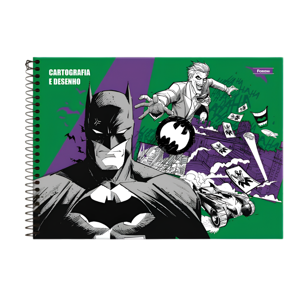 Caderno de Cartografia e Desenho DC Batman 80f (Batman e Coringa) FORONI