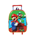 Mochila de Rodinha Infantil Super Mario Bros Vermelho LUXCEL