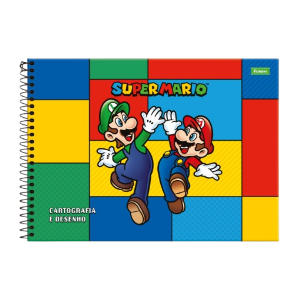 Caderno de Cartografia e Desenho Super Mario 80f (Brothers) FORONI