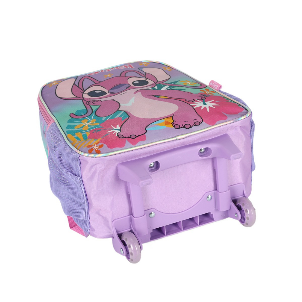 Mochila com Rodas Disney Stitch e Angel Roxo LUXCEL