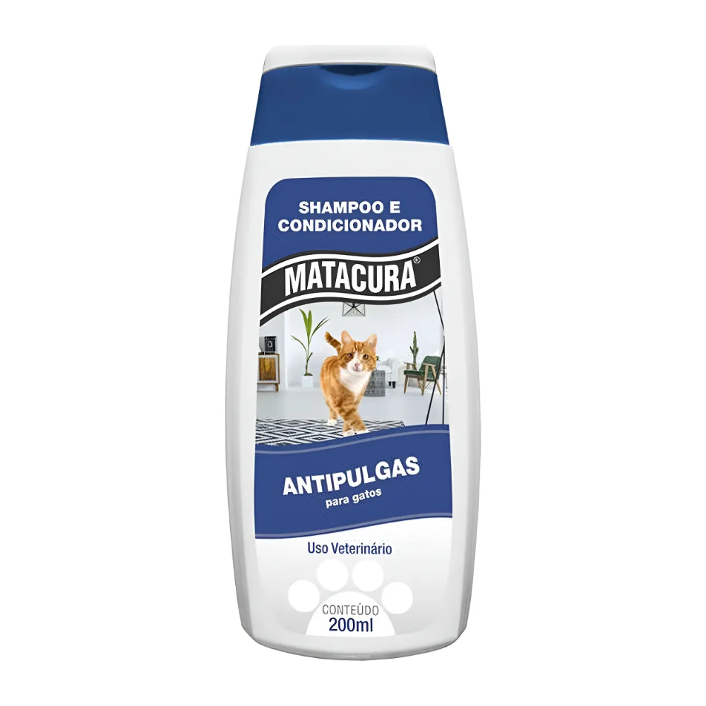 Shampoo/Condicionador Anti Pulgas para Gatos 200ml MATACURA