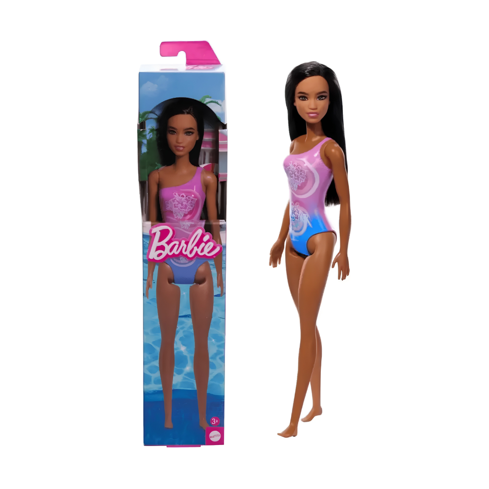 Boneca Barbie Praia com Maiô Lilás MATTEL