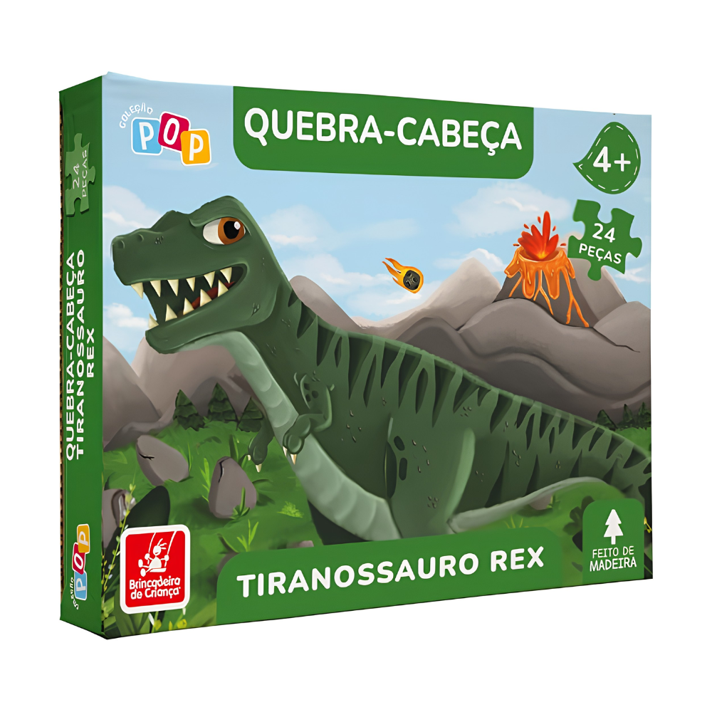Quebra Cabeça Dinossauro Tiranossauro Rex 24 Peças BRINCADEIRA DE CRIANÇA