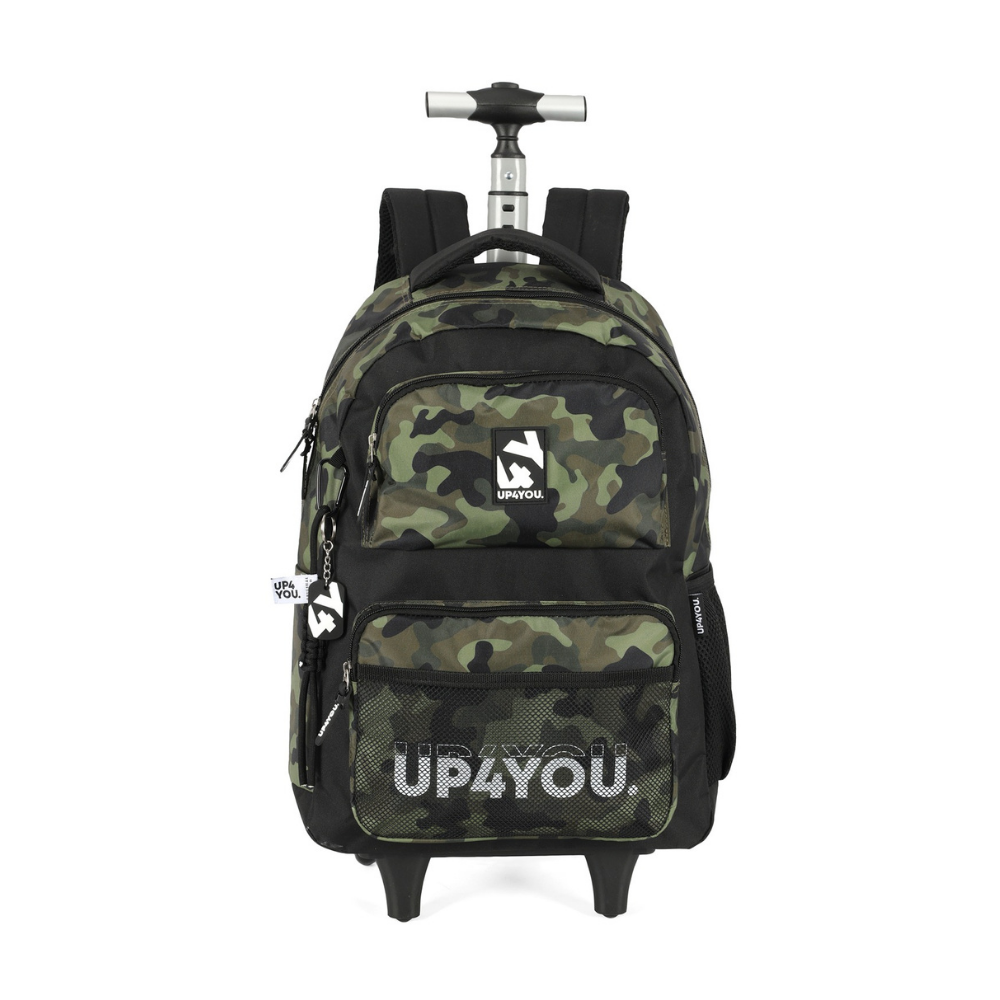 Mochila com Rodas Camuflagem Militar Verde  UP4YOU LUXCEL