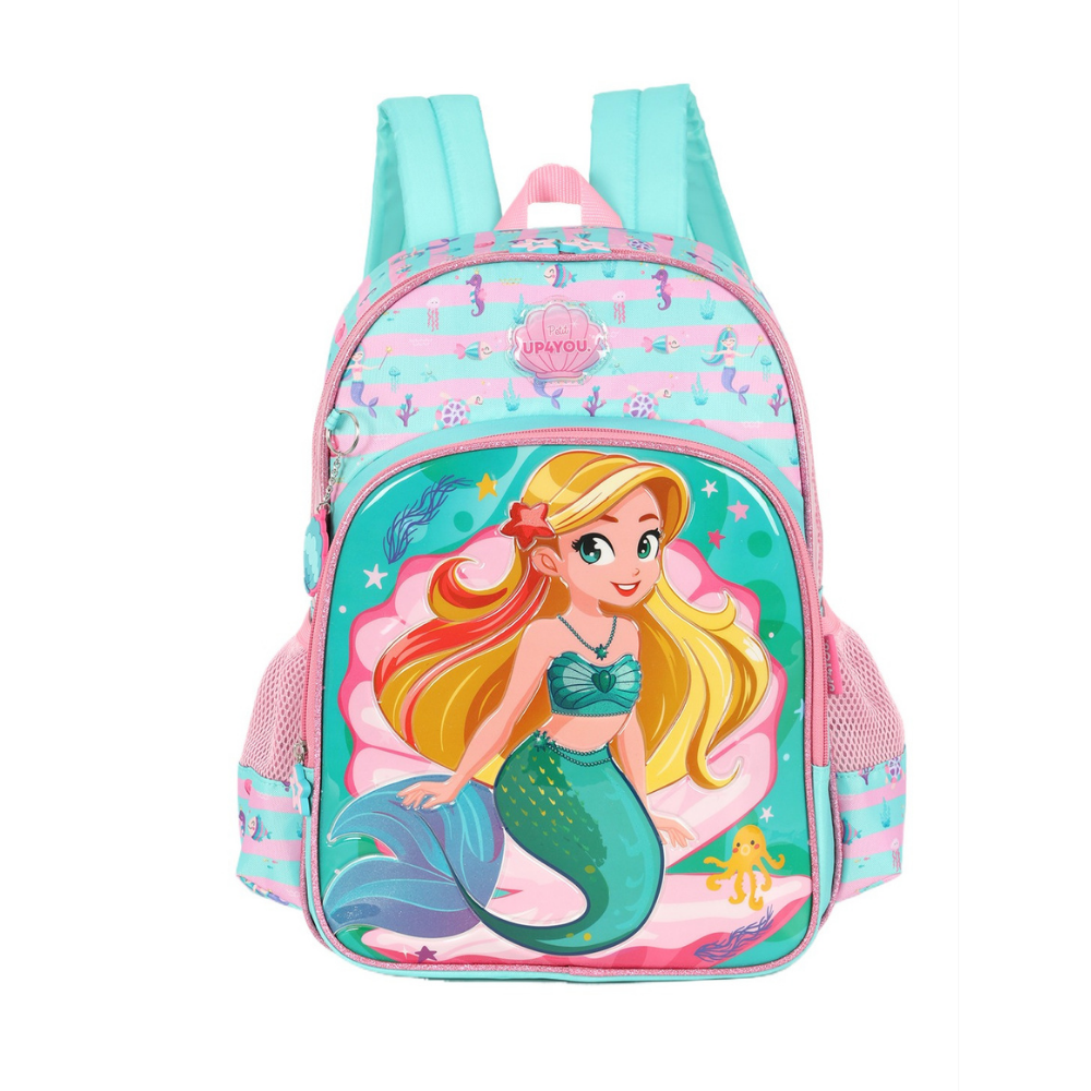Mochila de Costas Infantil Sereia Verde UP4YOU LUXCEL
