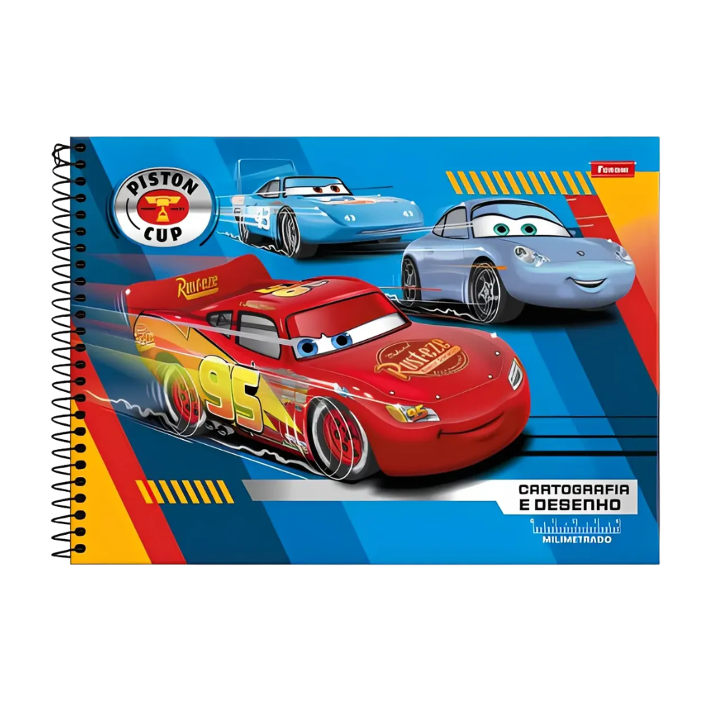 Caderno de Cartografia e Desenho Milimetrado Disney Carros Plus 80f (Speed) FORONI