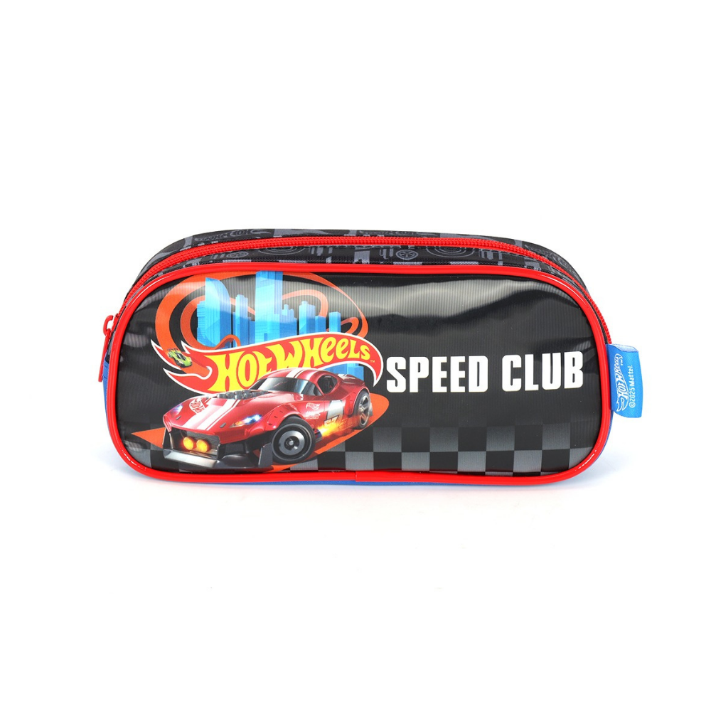 Estojo Simples Hot Wheels Speed Club Preto LUXCEL