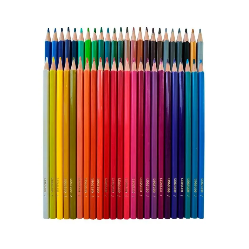Lápis de Cor 48 Cores Resina Sextavado LEO&LEO