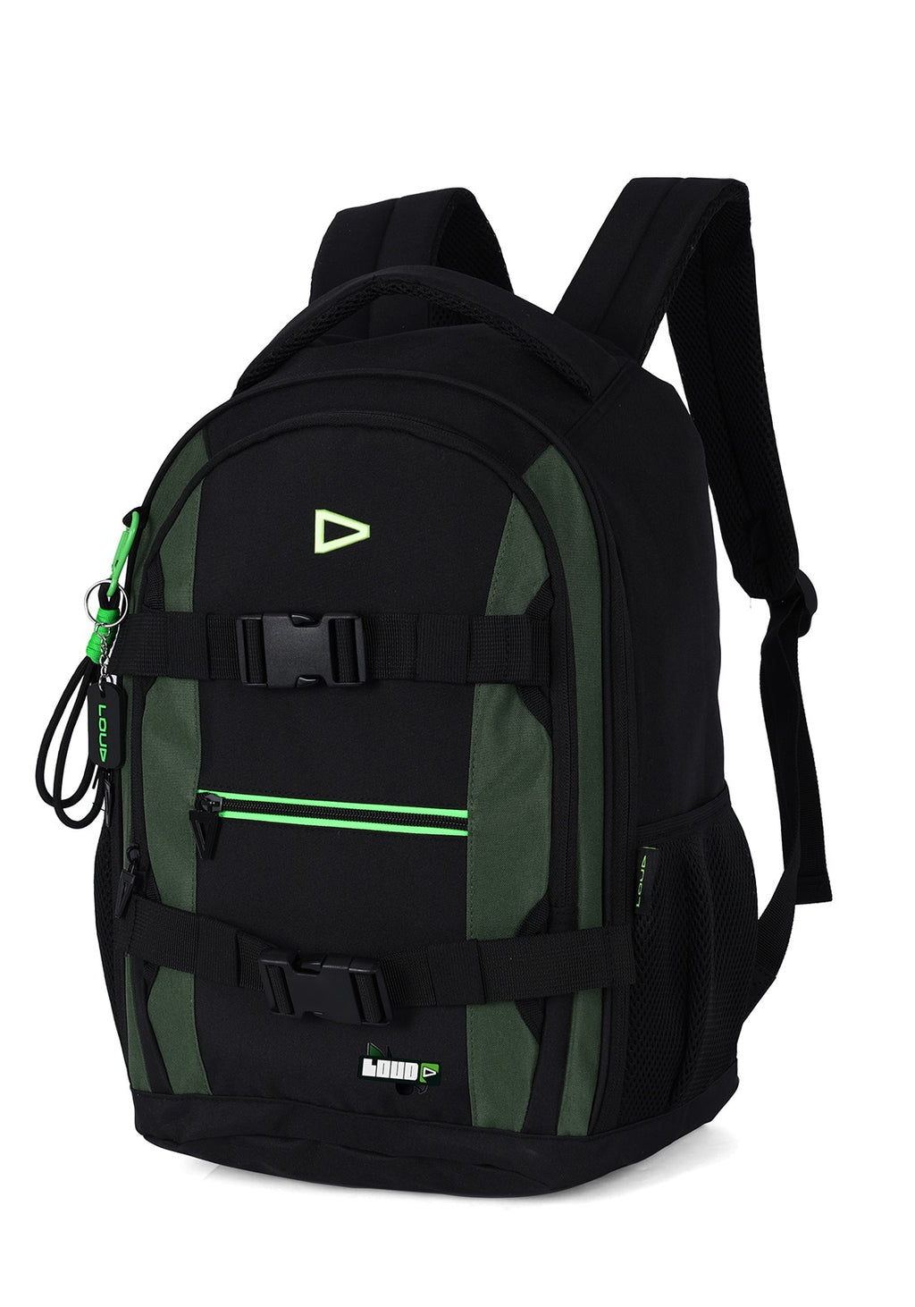 Mochila de Costas Juvenil com Chaveiro M Verde LOUD LUXCEL