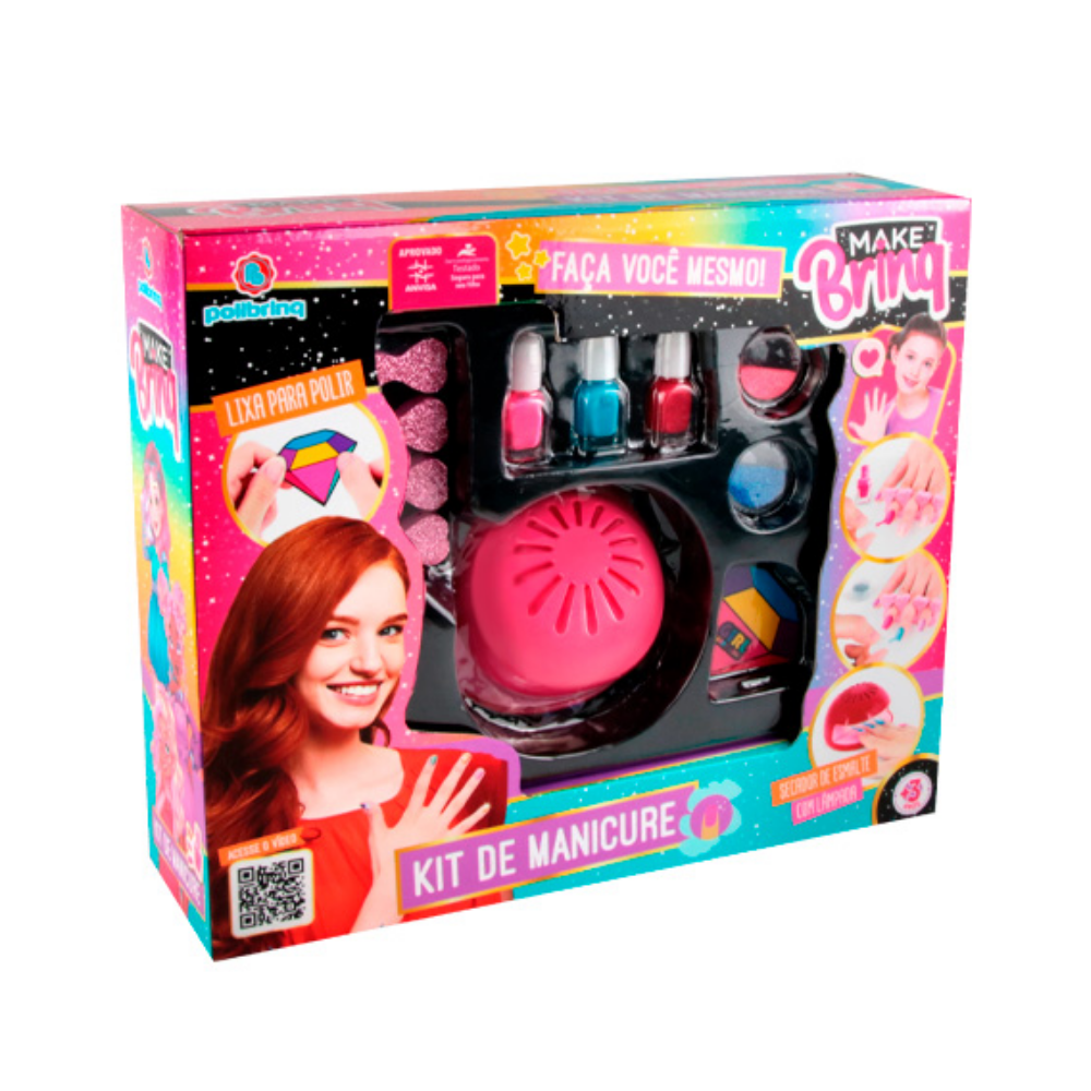 Kit Manicure 8 peças Brinquedo Infantil Make Brinq POLIBRINQ