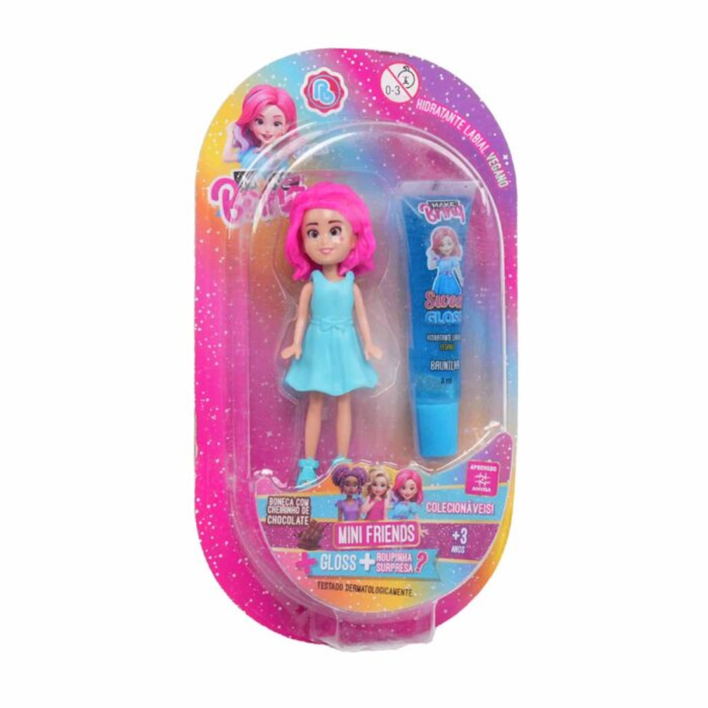 Mini Friends com Hidratante Labial (Beca) Make Brinq POLIBRINQ