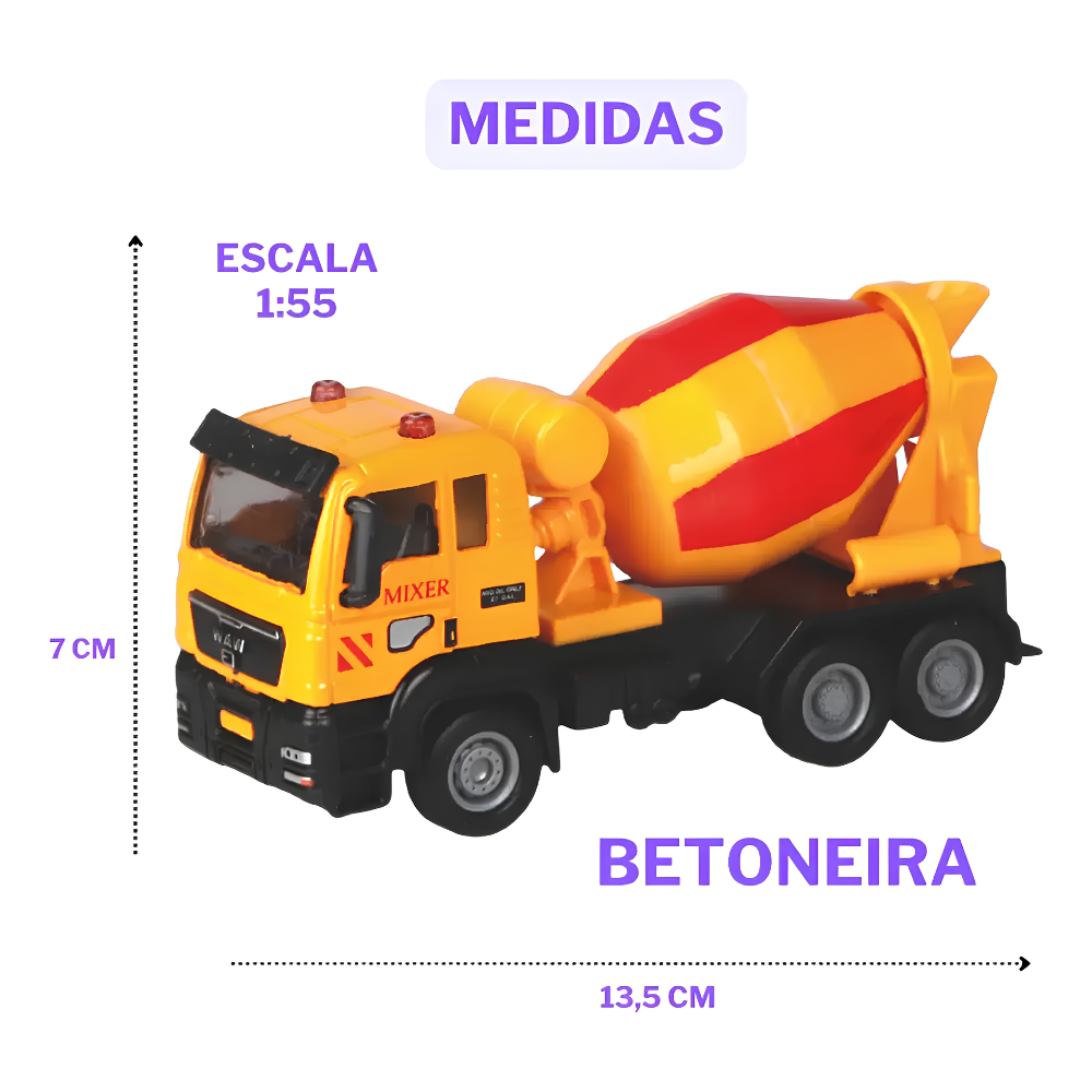Carrinho de Brinquedo Super Trucks (Mixer) Coleção Profissões POLIBRINQ