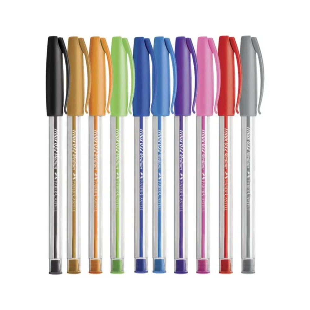 Conjunto de Canetas Esferográficas Trilux 10 Cores FABER CASTELL
