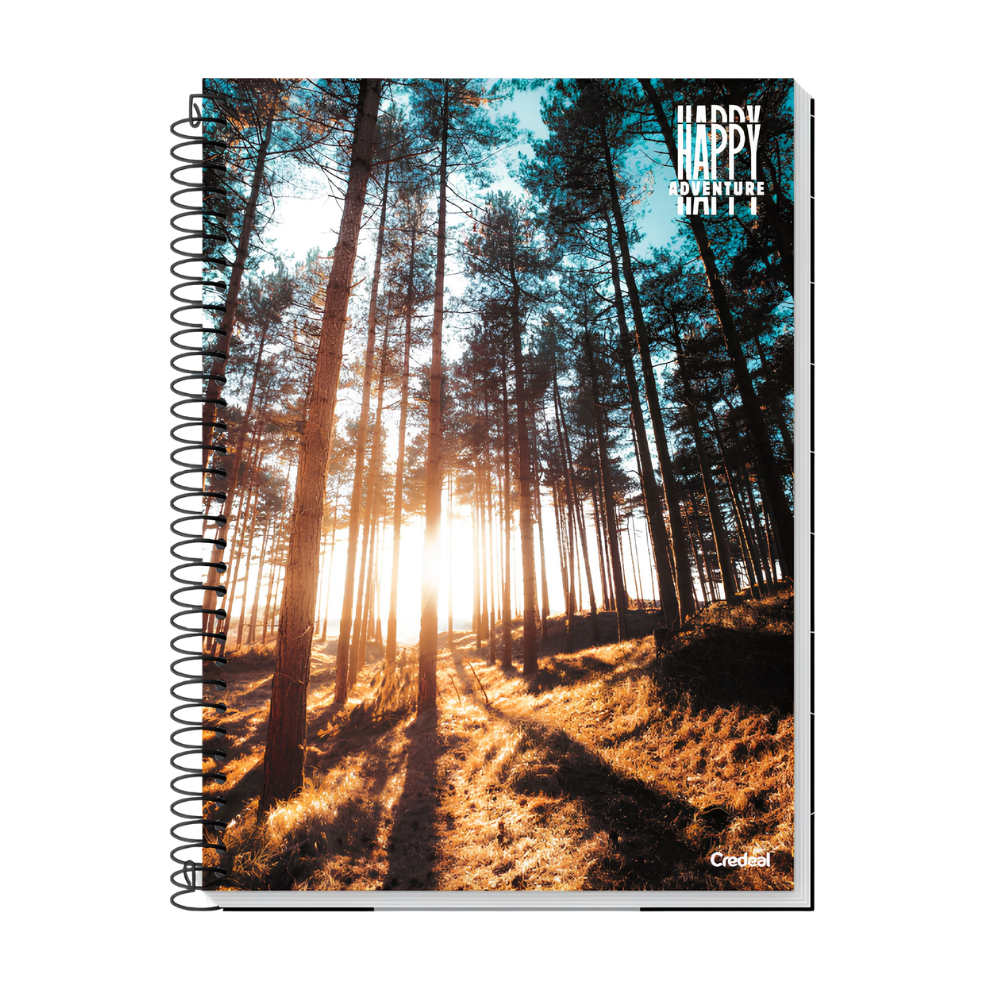 Caderno Universitário 10m 160fls Happy Adventure (Bosque) CREDEAL