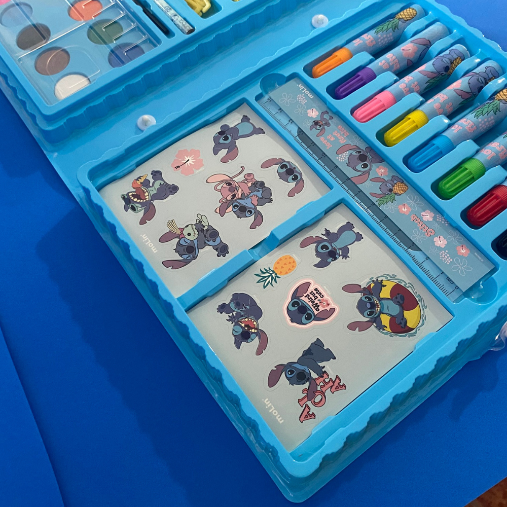 Maleta de Pintura Disney Stitch 60 Itens MOLIN