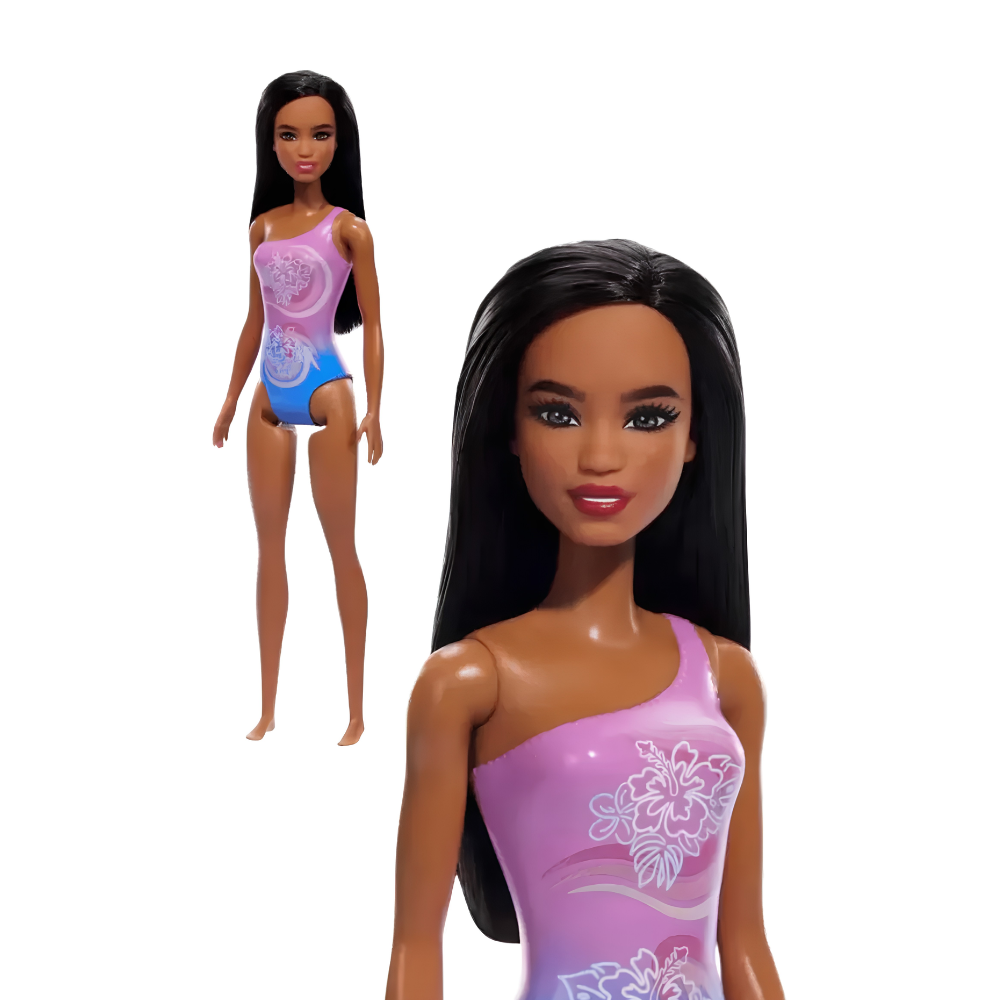 Boneca Barbie Praia com Maiô Lilás MATTEL