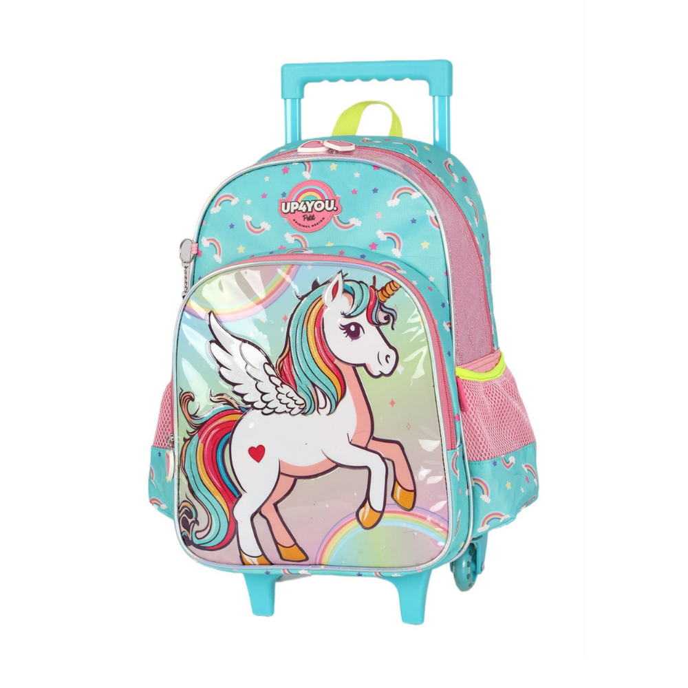 Mochila de Rodinha Infantil Unicórnio Rosa UP4YOU LUXCEL