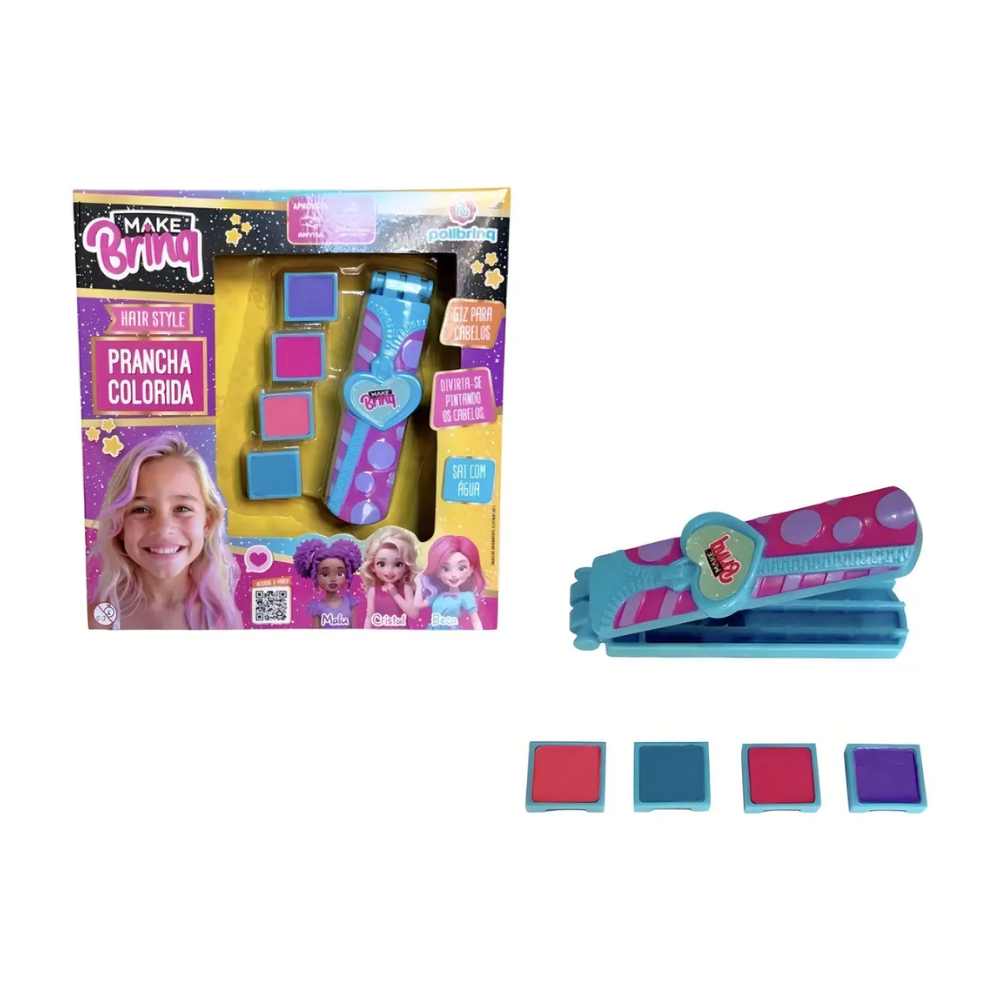 Aplicador Hair Style Prancha Colorida para Pintar Cabelo Make Brinq POLIBRINQ