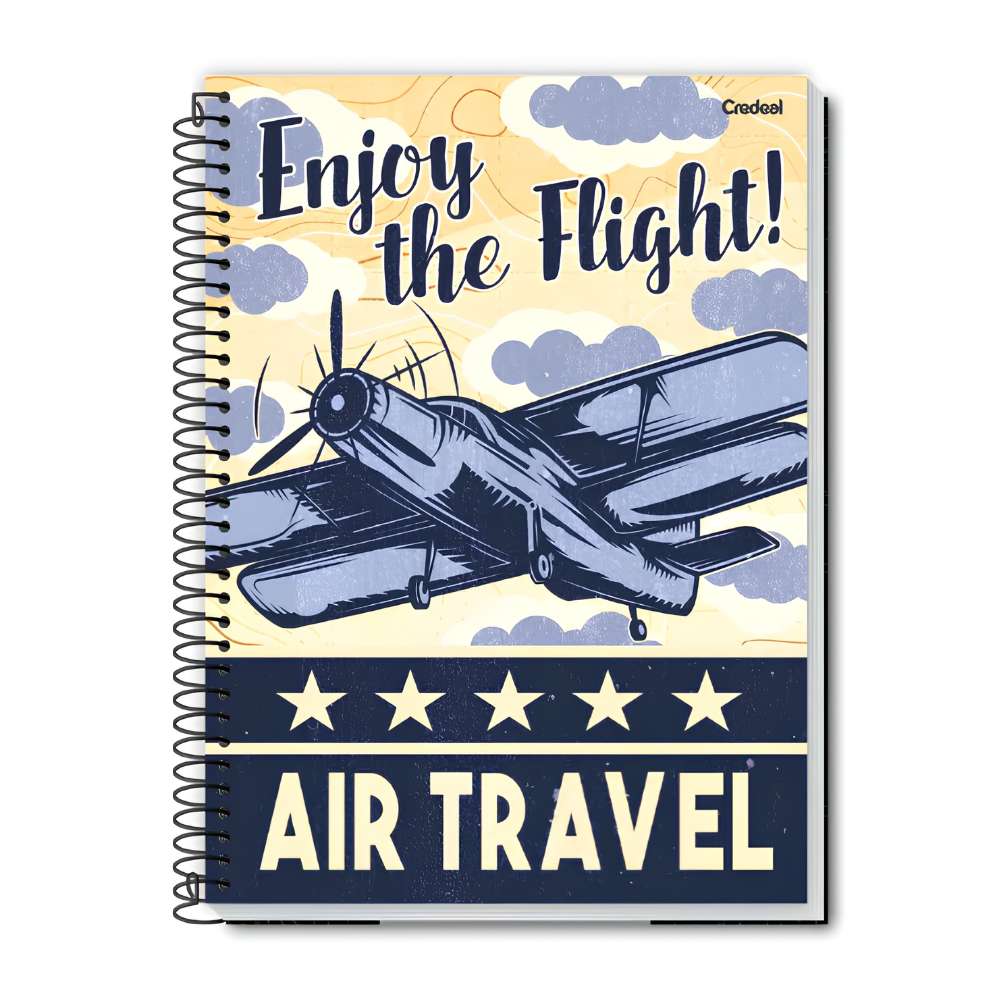 Caderno Universitário 10m 160fls Golden Years (Avião) CREDEAL