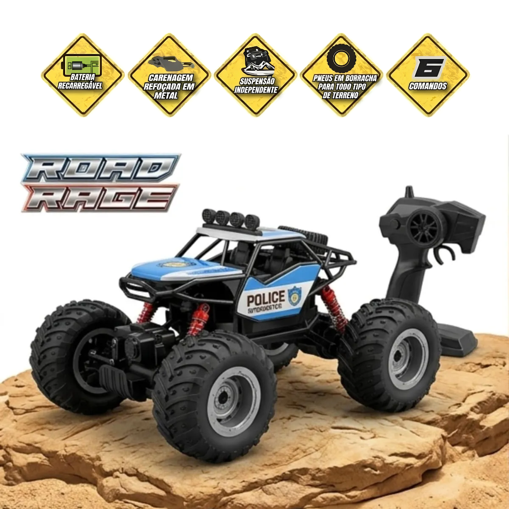 Carringo de Controle Remoto Road Rage Metalicars POLIBRINQ