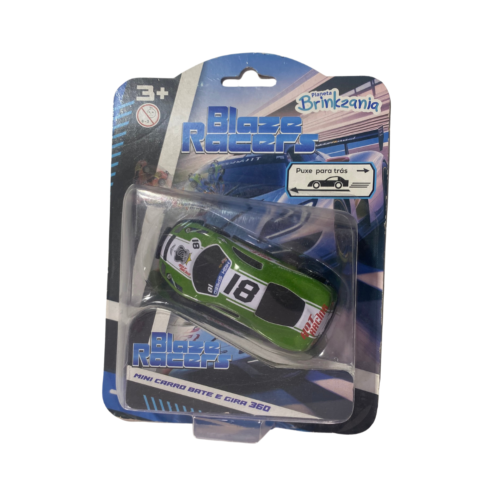 Mini Carro de Fricção Blaze Racers Bate e Gira 360º (Verde) BRINKZANIA