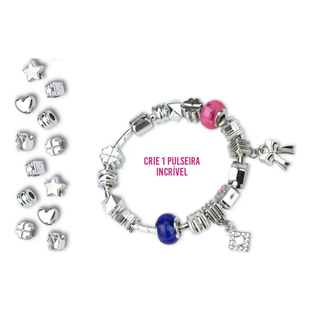 Kit Pulseiras e Berloques Infantil Make Brinq POLIBRINQ