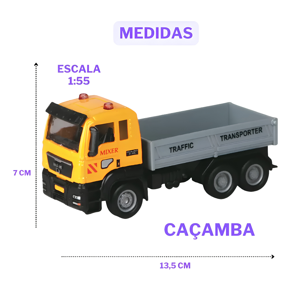 Carrinho de Brinquedo Super Trucks (Caçamba) Coleção Profissões POLIBRINQ