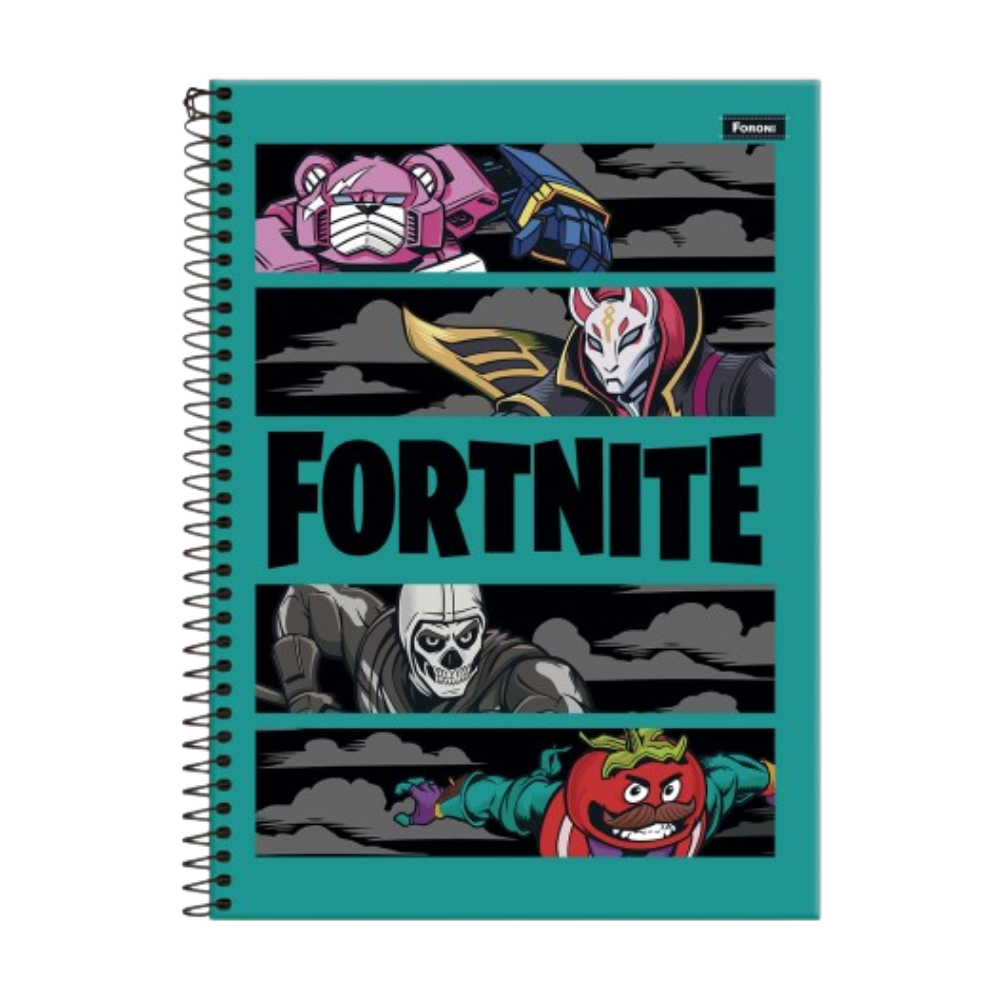 Caderno Universitário 1m 80fls Fortnite (Quarteto) FORONI