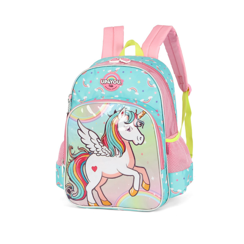 Mochila de Costas Infantil Unicórnio Rosa UP4YOU LUXCEL