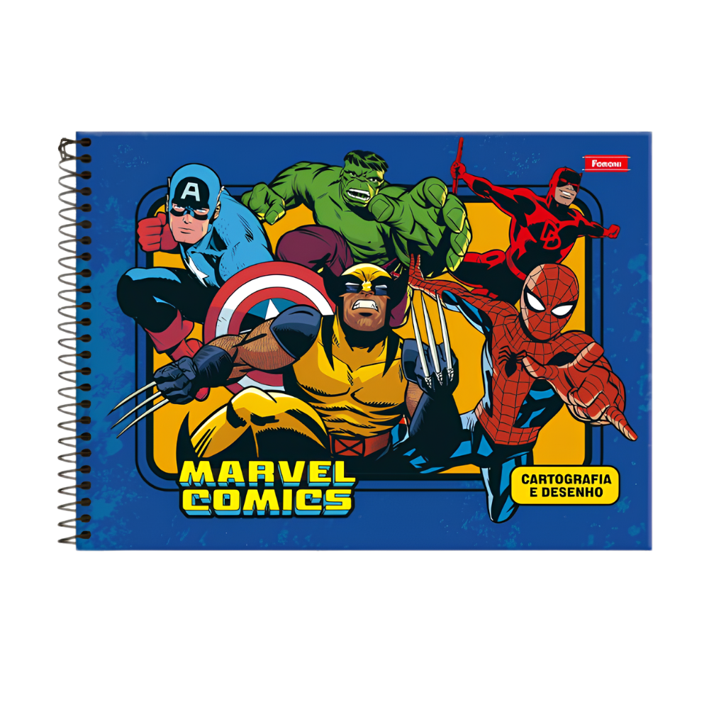 Caderno de Cartografia e Desenho Marvel Comics 80f (Equipe) FORONI