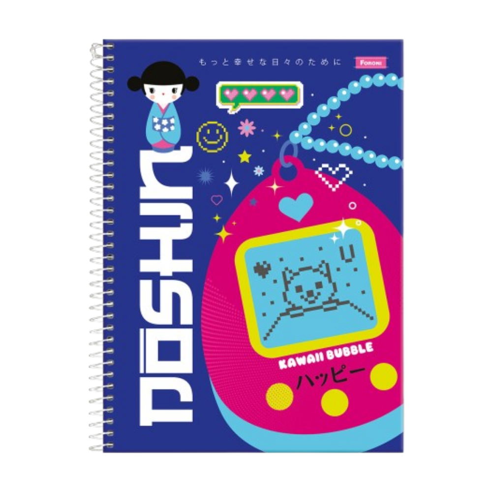 Caderno Universitário 1m 80fls Doshin (Tamagotchi) FORONI