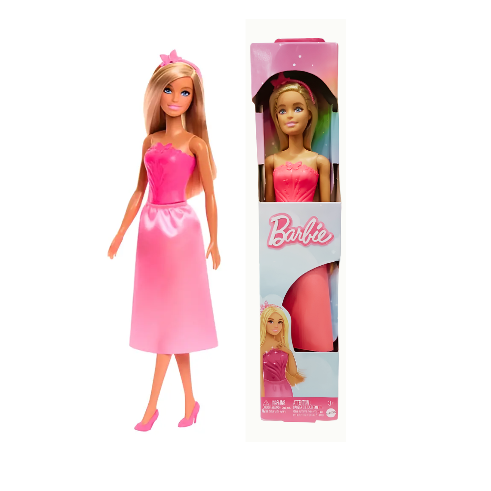 Boneca Barbie Donzelas Loira com Vestido Rosa MATTEL