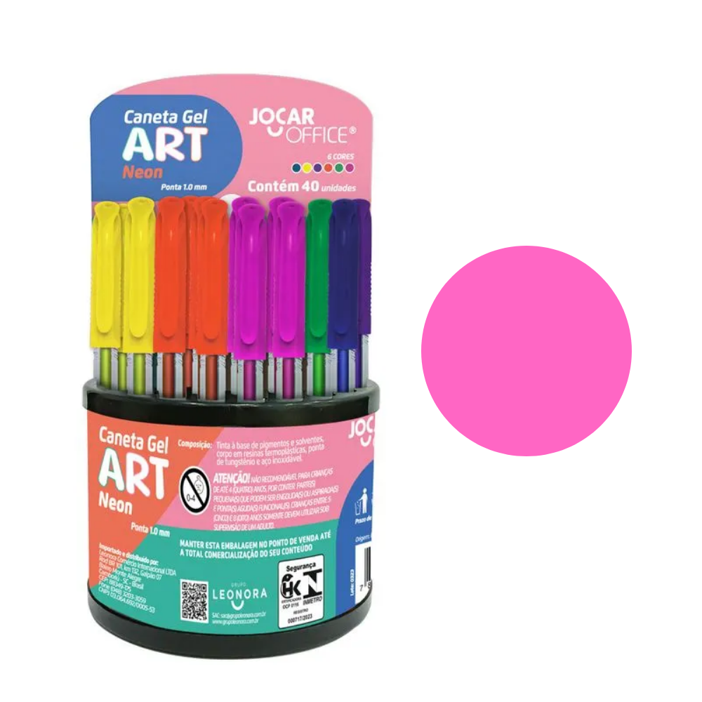 Caneta Gel Art NEON 1.0mm (Rosa) JOCAR OFFICE