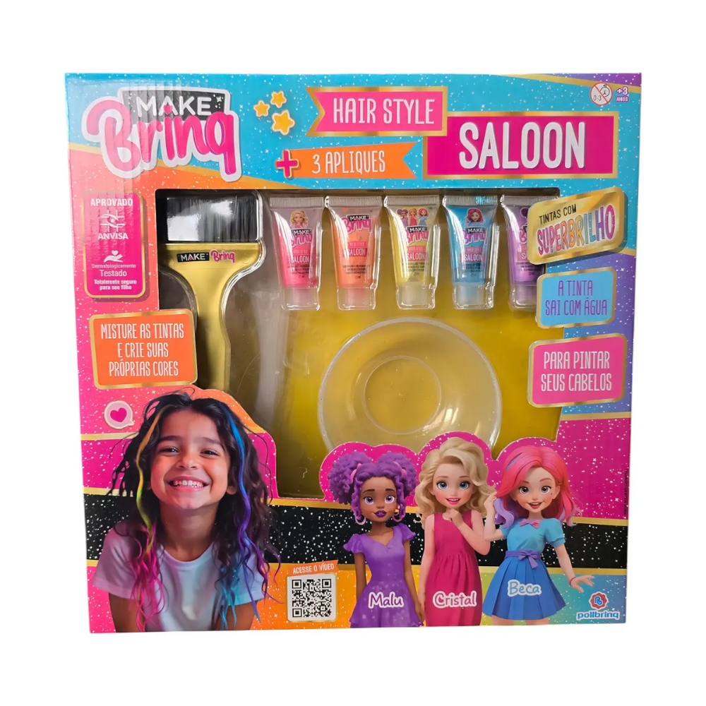 Kit para Pintar o Cabelo Hair Style Saloon Make Brinq POLIBRINQ