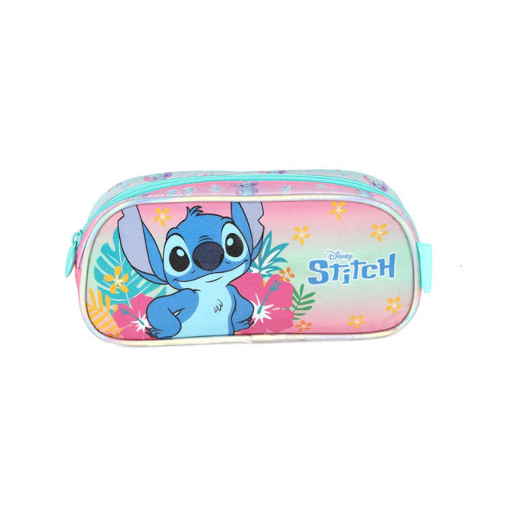 Estojo Simples Disney Stitch e Angel Rosa LUXCEL