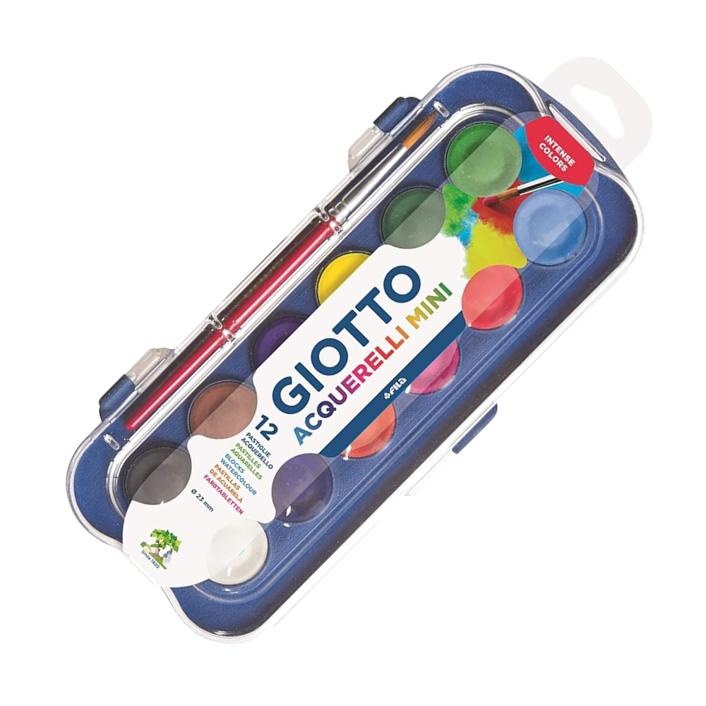 Kit Aquarela 12 Cores 23mm e Pincel GIOTTO