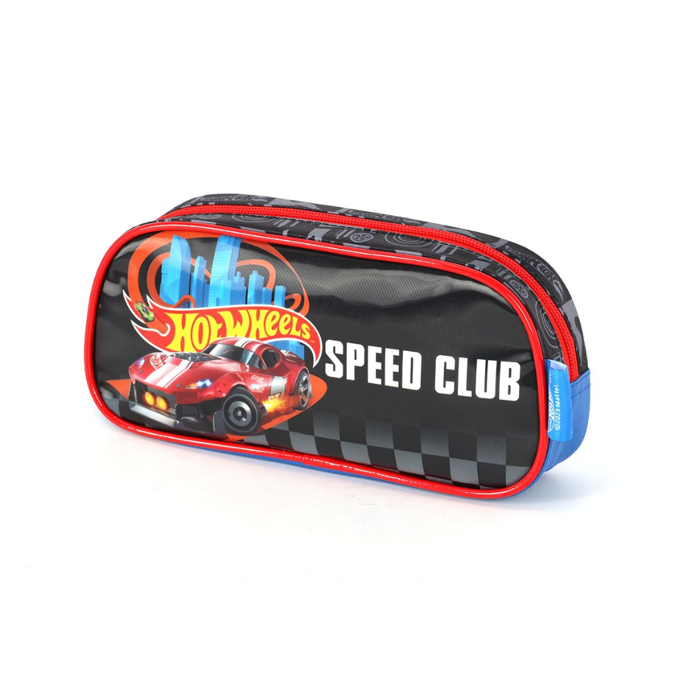 Estojo Simples Hot Wheels Speed Club Preto LUXCEL