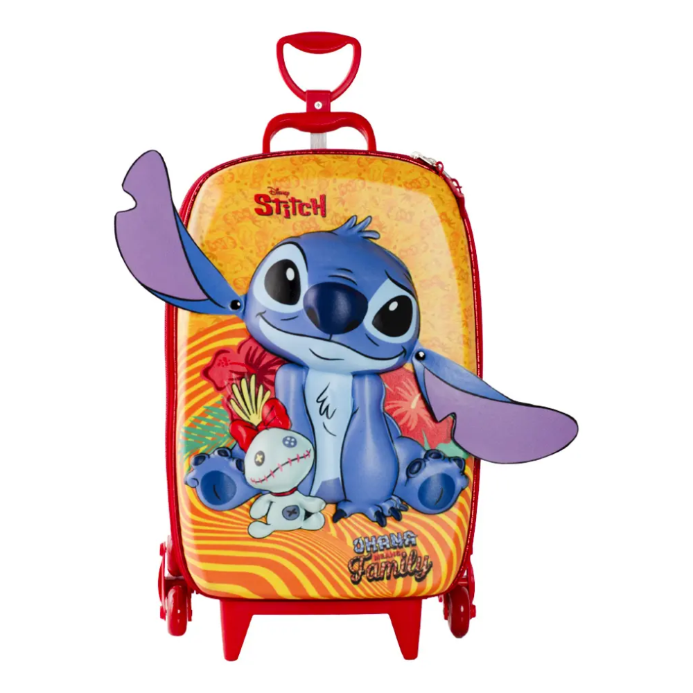 Mala Infantil Disney Stitch Amarelo Tropical MAXTOY DIPLOMATA