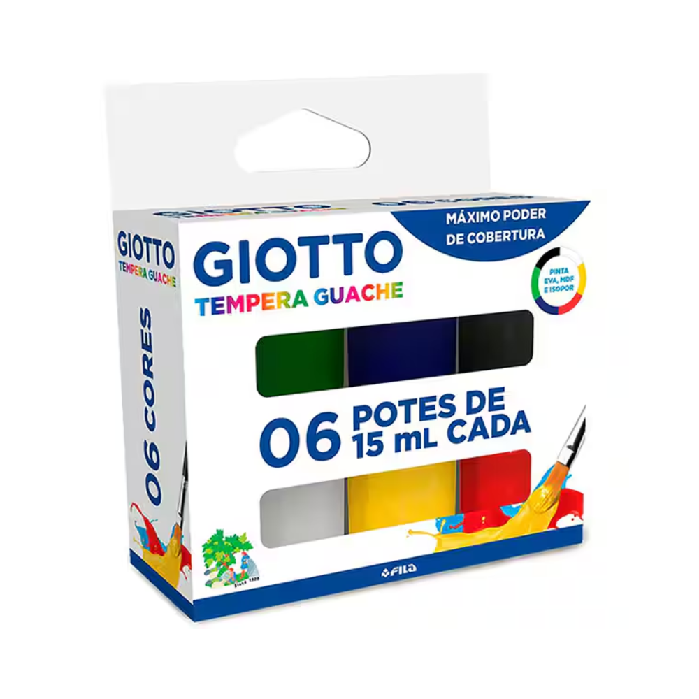 Tempera Guache 6 Potes de Cores 15ml GIOTTO