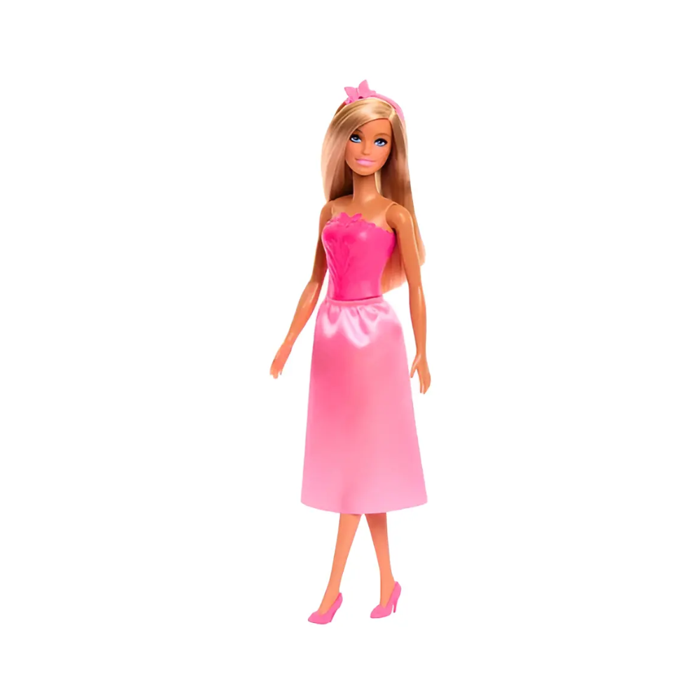 Boneca Barbie Donzelas Loira com Vestido Rosa MATTEL