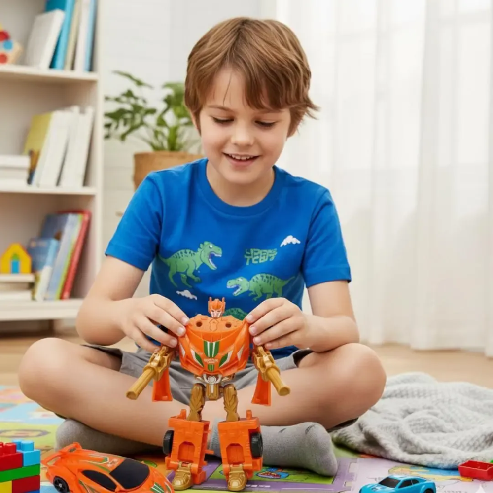 Boneco Robô Transformação Pequeno Robotic Machine BRINKZANIA